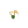 Wholesale Titanium Steel Geometric U Shape Niche Style Ring With 18K Gold Inlaid Natural Stone