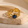 Wholesale Titanium Steel Geometric U Shape Ring With Electroplating For Women