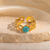 Wholesale Titanium Steel Geometric U Shape Ring With Electroplating For Women