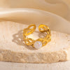 Wholesale Titanium Steel Geometric U Shape Ring With Electroplating For Women