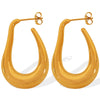 Wholesale 316L Stainless Steel Geometric U Shaped Exaggerated Hollow Earrings For Women With Electroplating Treatment