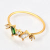 Wholesale Titanium Steel Geometric Ushape Diamond Ring For Women