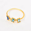 Wholesale Titanium Steel Geometric Ushape Diamond Ring For Women