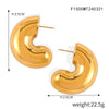 Wholesale Titanium Steel Geometric Ushaped And Cshaped Electroplated Earrings For Women