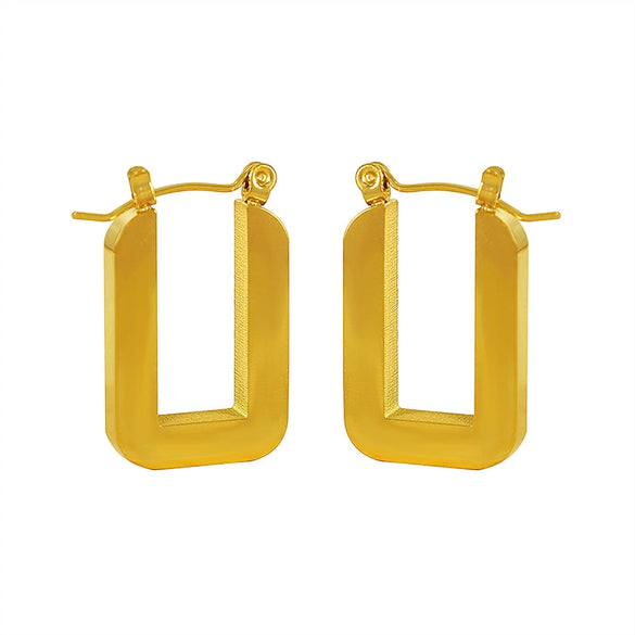 Wholesale 316L Stainless Steel Geometric Ushaped Electroplated Gold Earrings For Women Light Luxury Style