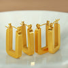 Wholesale 316L Stainless Steel Geometric Ushaped Electroplated Gold Earrings For Women Light Luxury Style