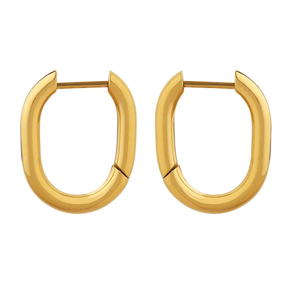 Wholesale Titanium Steel Geometric Ushaped Electroplated 18K Gold Nonfading Niche Design Earrings