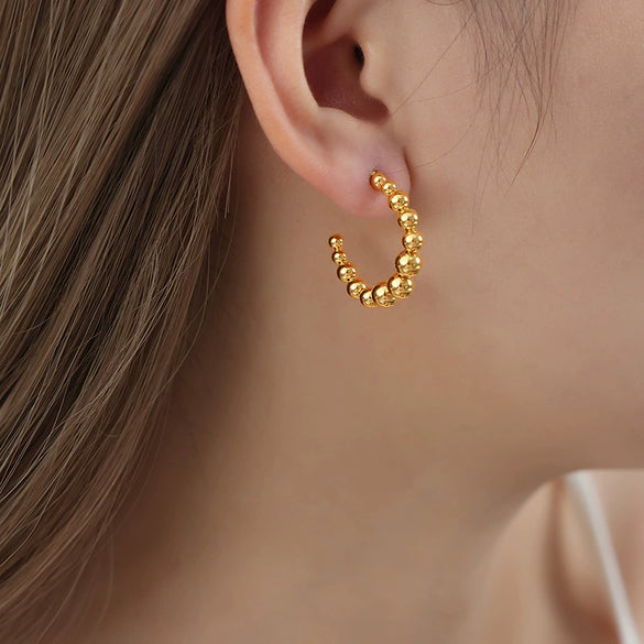 Wholesale Titanium Steel Geometric Ushaped Nonfading Earrings With Electroplating For Women