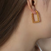 Wholesale Titanium Steel Geometric Ushaped Nonfading Earrings With Electroplating For Women