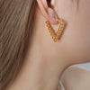 Wholesale Titanium Steel Geometric Ushaped Nonfading Earrings With Electroplating For Women