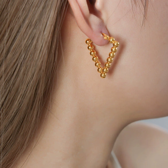 Wholesale Titanium Steel Geometric Ushaped Nonfading Earrings With Electroplating For Women