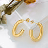 Wholesale Titanium Steel Geometric Ushaped Retro Modern Exaggerated Fadefree Electroplated Women's Earrings
