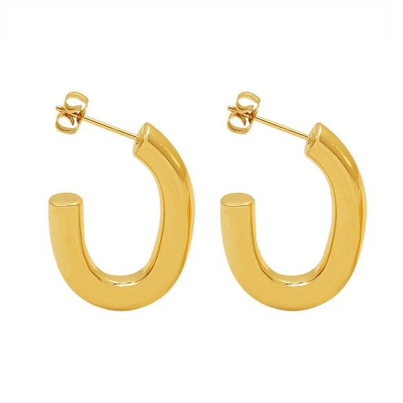 Wholesale Titanium Steel Geometric Ushaped Retro Modern Exaggerated Fadefree Electroplated Women's Earrings