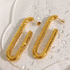 Wholesale 316L Stainless Steel Geometric Ushaped Vintage Electroplated Earrings For Women