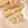 Wholesale Titanium Steel Geometric Vacuum Furnace Electroplating Earrings For Women