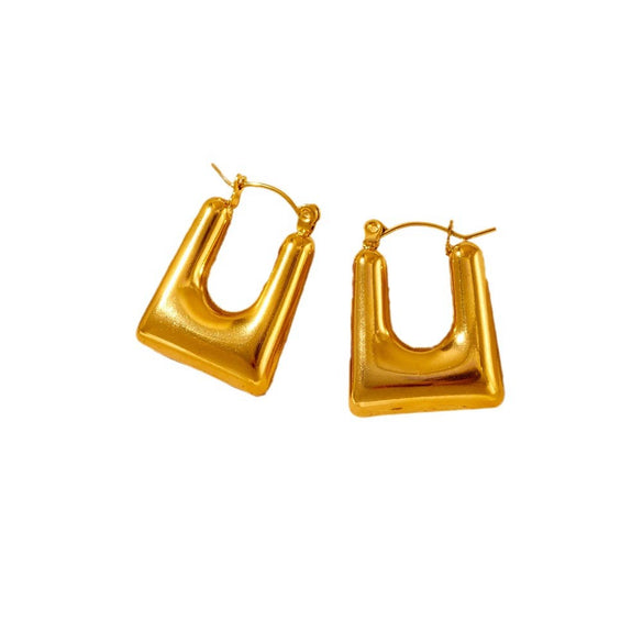 Wholesale Titanium Steel Geometric Vacuum Furnace Electroplating Earrings For Women