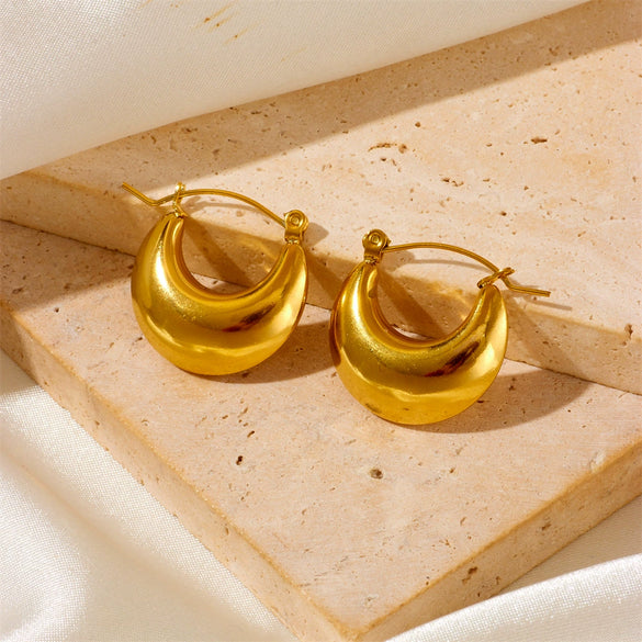 Wholesale Titanium Steel Geometric Vacuum Furnace Electroplating Earrings For Women