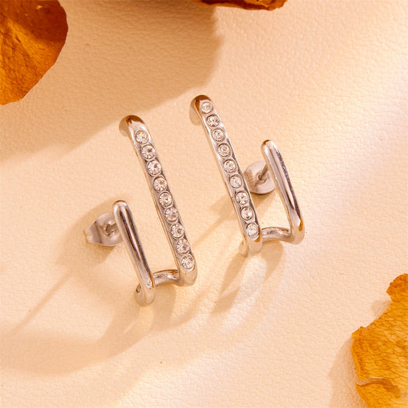 Wholesale Titanium Steel Geometric Water Drop Earrings Retro Style