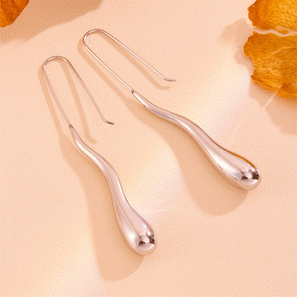 Wholesale Titanium Steel Geometric Water Drop Earrings Retro Style
