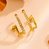 Wholesale Titanium Steel Geometric Water Drop Earrings Retro Style