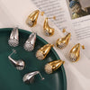 Wholesale 316L Stainless Steel Geometric Water Drop Shape Diamond Design Gold Plated Women's Earrings