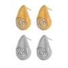 Wholesale 316L Stainless Steel Geometric Water Drop Shape Diamond Design Gold Plated Women's Earrings