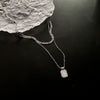 Wholesale Titanium Steel Geometric Women's Double Layer Stacked Clavicle Necklace With Electroplating Design