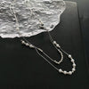 Wholesale Titanium Steel Geometric Women's Double Layer Stacked Clavicle Necklace With Electroplating Design