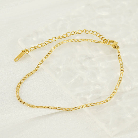 Wholesale Titanium Steel Geometric Women's Single Layer Pure Chain Anklet