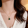 Wholesale Titanium Steel Geometric Zircon Inlaid Pendant Necklace For Women