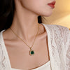 Wholesale Titanium Steel Geometric Zircon Inlaid Pendant Necklace For Women