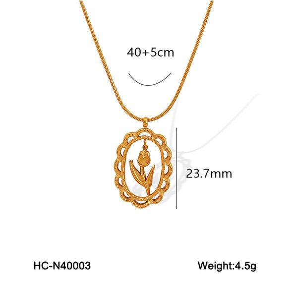 Wholesale Titanium Steel Geometric Zircon Necklace For Women