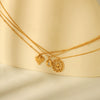 Wholesale Titanium Steel Geometric Zircon Necklace For Women