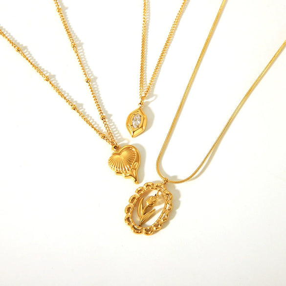 Wholesale Titanium Steel Geometric Zircon Necklace For Women