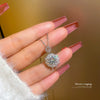 Wholesale Titanium Steel Geometric Zircon Pendant Necklace With Cartoon Style And Electroplating Process