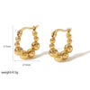 Wholesale Titanium Steel Gold Beads Geometric Shape Electroplated Women's Ear Stud Earrings