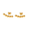 Wholesale Titanium Steel Gold Beads Geometric Shape Electroplated Women's Ear Stud Earrings