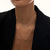 Wholesale Titanium Steel Gold Plated Cauliflower Chain Starry Sparkling Punk Style Necklace With Plain Pendant And Clavicle Chain