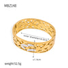 Wholesale 316L Stainless Steel Gold Plated Diamond Hollow Bracelet Jewelry With Retro Fashion Personality Design
