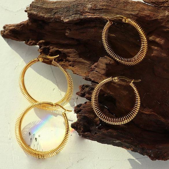 Wholesale 316L Stainless Steel Gold Plated Electroplated Geometric Earrings For Women
