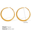 Wholesale 316L Stainless Steel Gold Plated Geometric Hollow Big Circle Earrings For Women