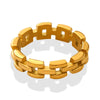 Wholesale 316L Stainless Steel Gold Plated Geometric Hollow Ring For Unisex Electroplated Style