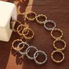 Wholesale 316L Stainless Steel Gold Plated Geometric Hollow Ring For Unisex Electroplated Style