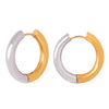 Wholesale 316L Stainless Steel Gold Plated Geometric Niche Style Circle Earrings For Women
