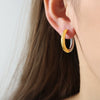 Wholesale 316L Stainless Steel Gold Plated Geometric Niche Style Circle Earrings For Women