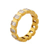 Wholesale 316L Stainless Steel Gold Plated Geometric Ring Light Luxury Jewelry