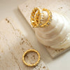Wholesale 316L Stainless Steel Gold Plated Geometric Ring Light Luxury Jewelry