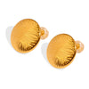 Wholesale 316L Stainless Steel Gold Plated Geometric Round Water Ripple Earrings For Women