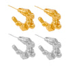 Wholesale 316L Stainless Steel Gold Plated Geometric U Shaped Twist Winding Earrings