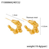 Wholesale 316L Stainless Steel Gold Plated Geometric U Shaped Twist Winding Earrings